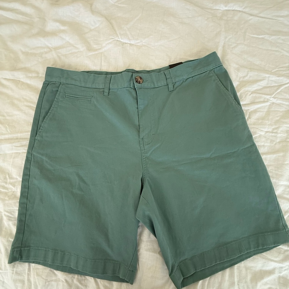 14th & Union Teal Flat Front Chino Shorts